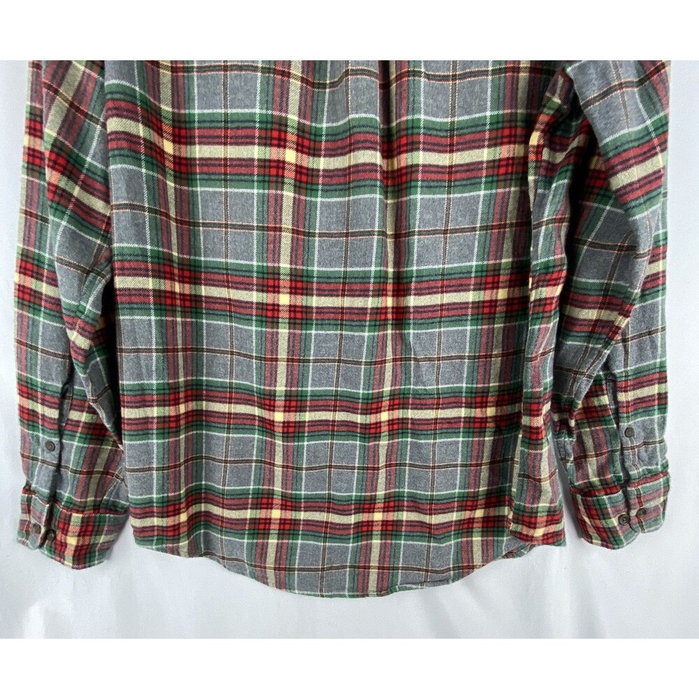 LANDS END Shirt Mens M Plaid Flannel 100% Cotton Button‎ Down Pocket MINT! - Picture 10 of 14